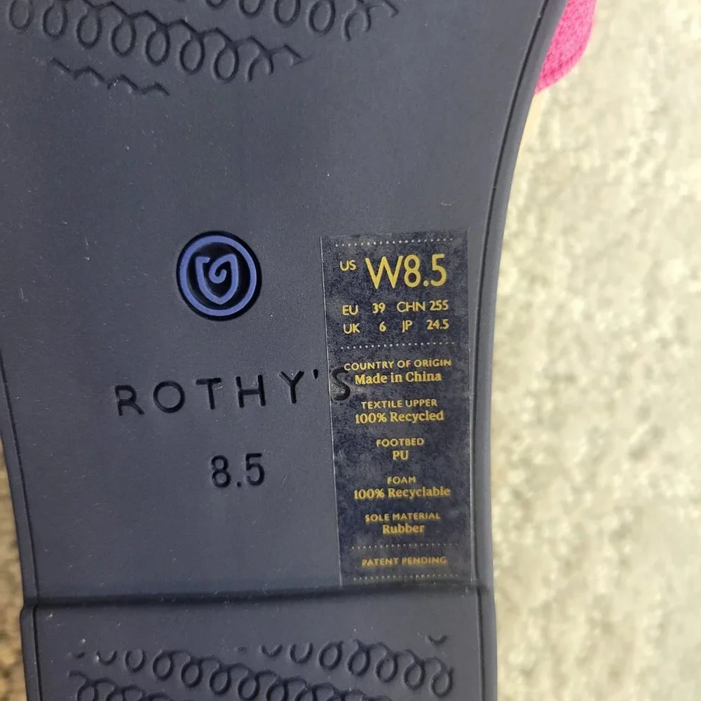 Rothy's The Slide Lotus Flat Sandals Women's Size US 7.5, 8.5, 9, 9.5,10